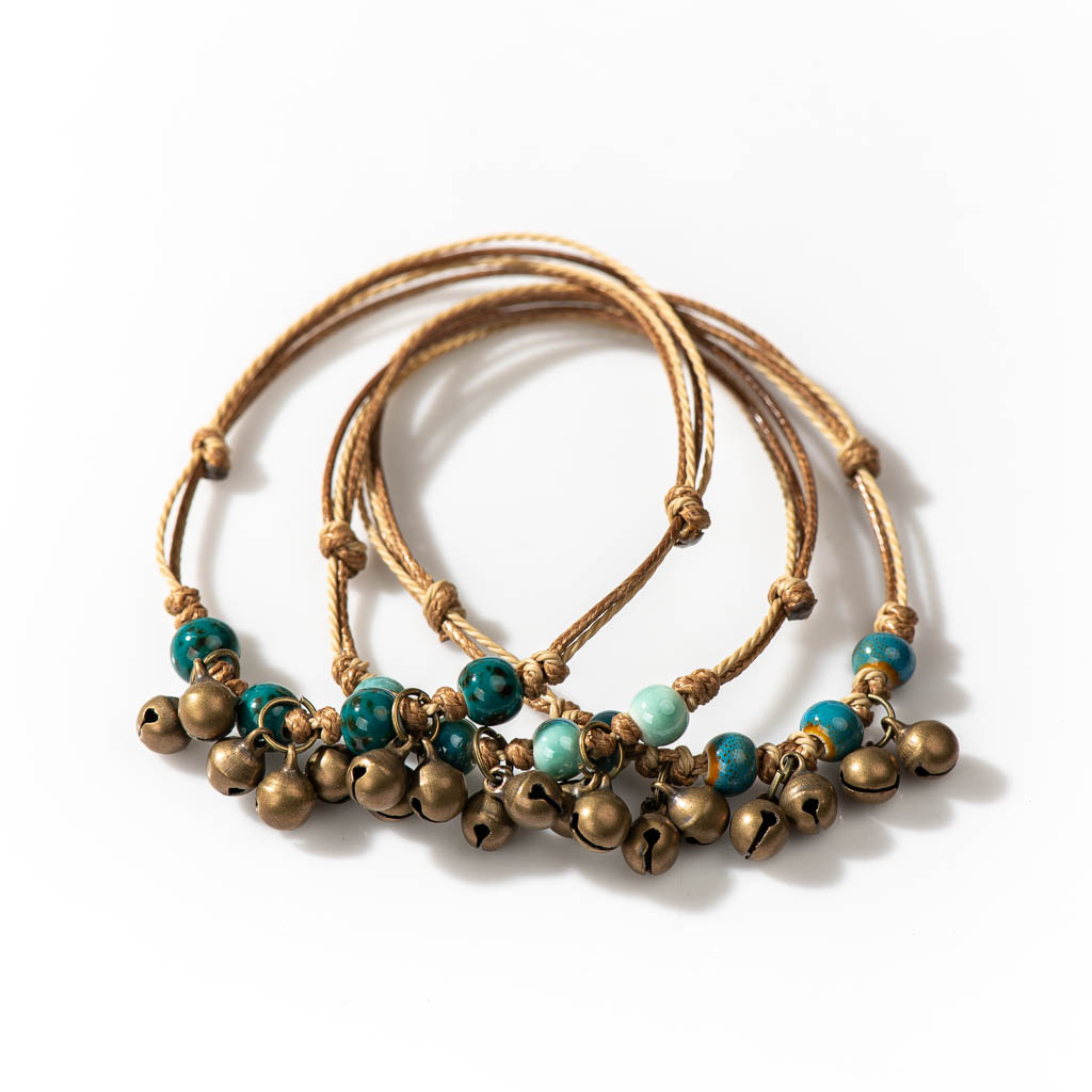 Ceramic Link Bracelet - Cuentas de estilo Retro de cerámica