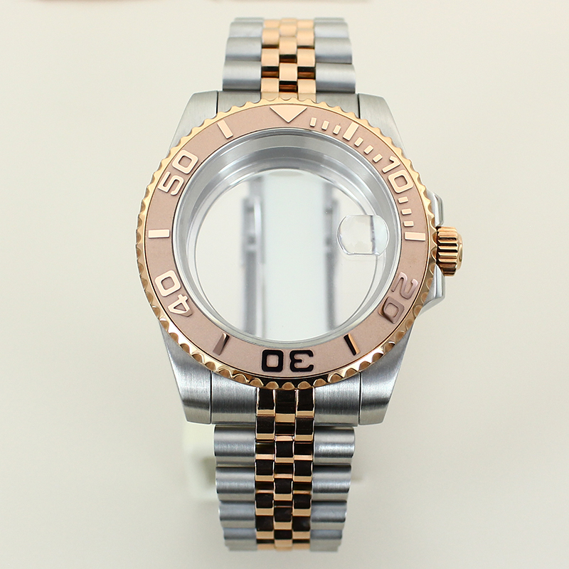 Ceramic Link Bracelet - Caja de reloj de oro rosa