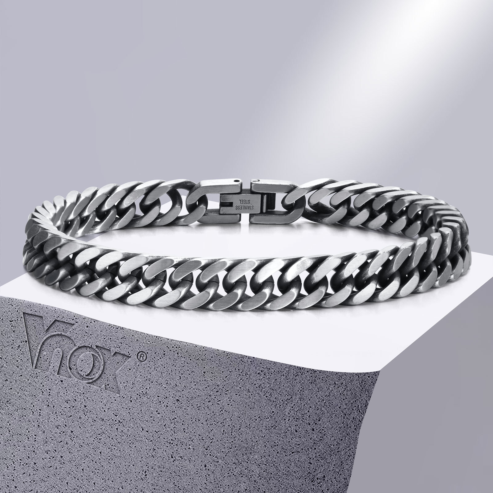 Ceramic Link Bracelet - Vnox Pulseras de cadena cubana retro