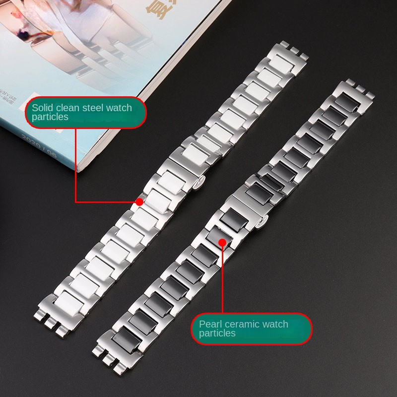 For Swatch Ceramic+ Stainless  - Ceramic Link Bracelet reseña y precio