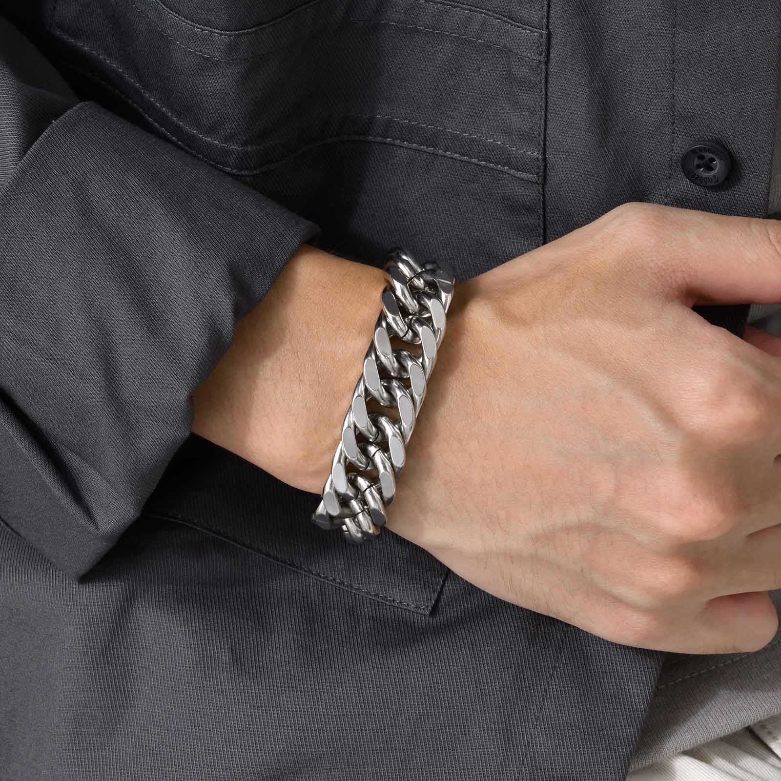 Pulseras de Cadena Cubana de A - Ceramic Link Bracelet reseña y precio